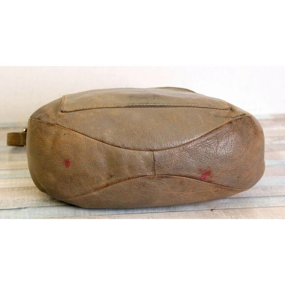 Marc Jacobs OLIVE GRAY DISTRESSED GENUINE LEATHER FLAP SHOULDER BAG CROSS BODY - Picture 7 of 9